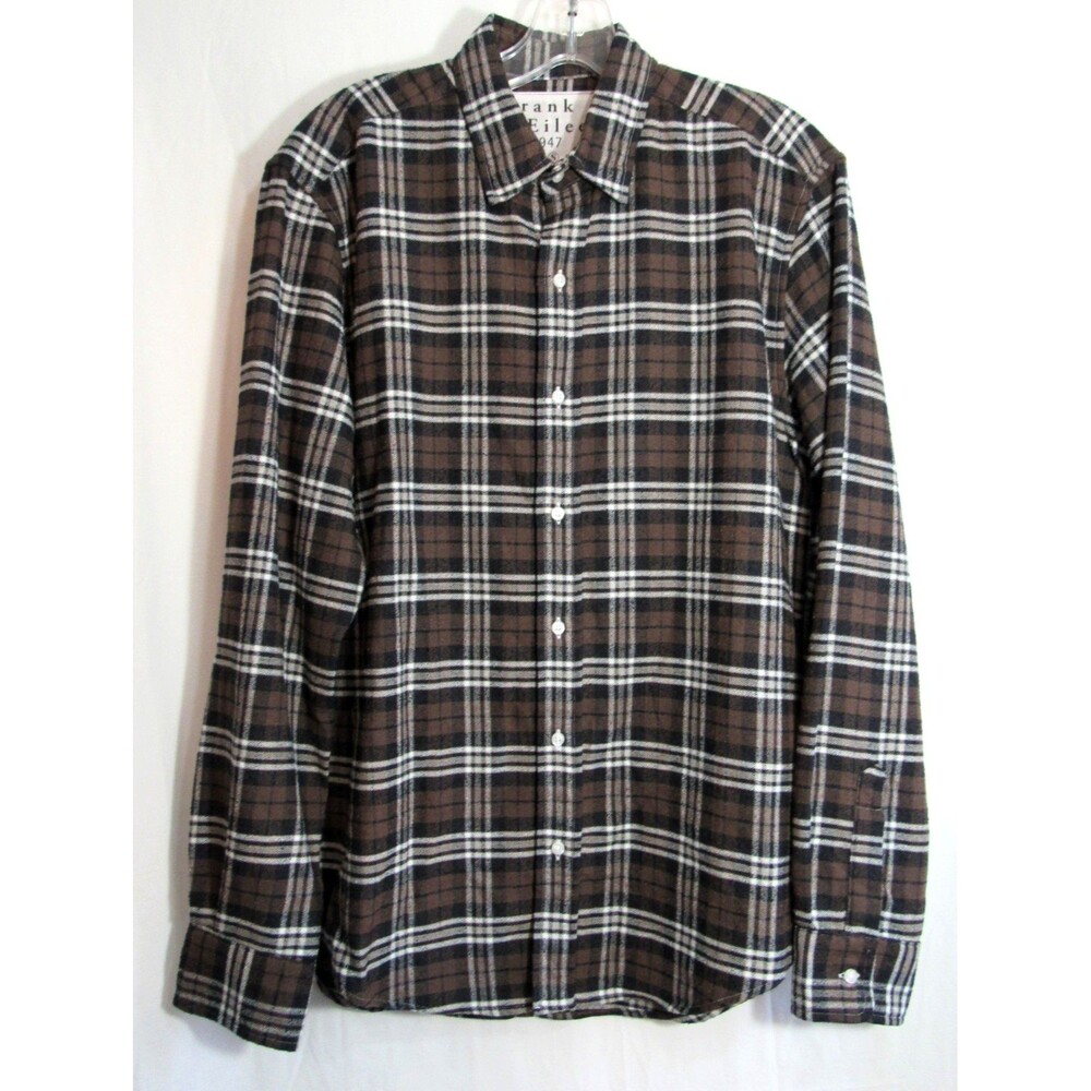 Frank & Eileen Finbar Brown Plaid Button Down Long Sleeve Shirt Size Small NWOT